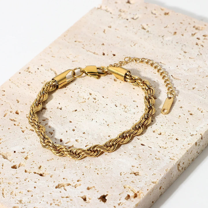 Gold-Plated Rope Chain Bracelet for Women