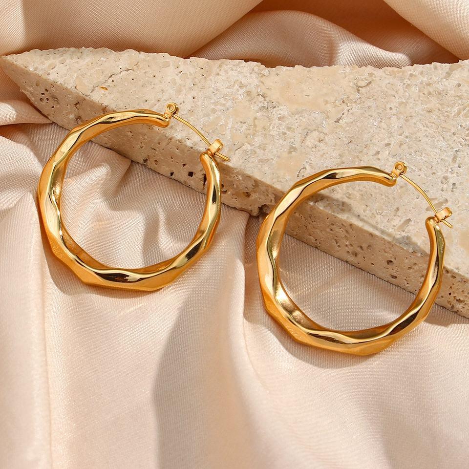 Gold-Plated Hoop Earrings For Women