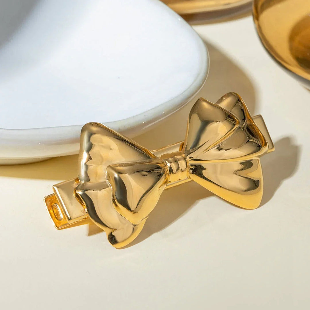 Gold-Plated Bow Hair Clip