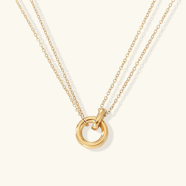Gold-Plated Circle Pendant Necklace for Women