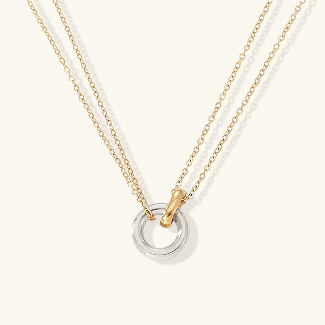 Gold-Plated Circle Pendant Necklace for Women
