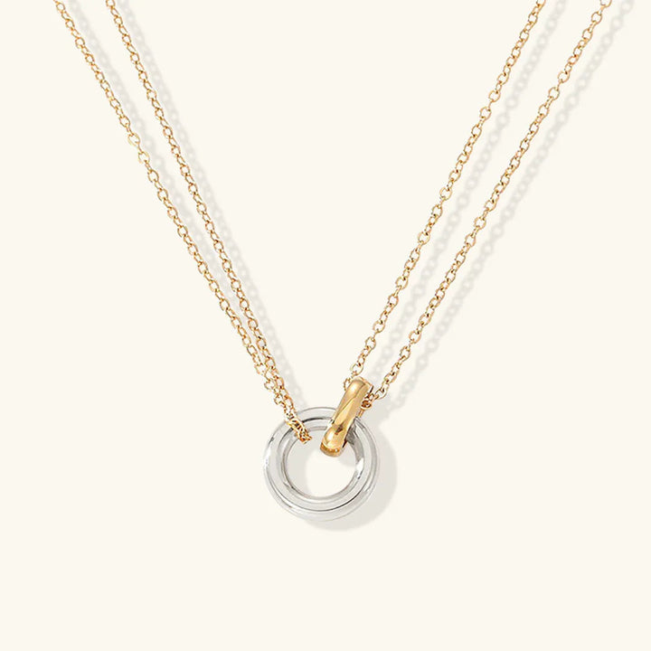 Gold-Plated Circle Pendant Necklace for Women