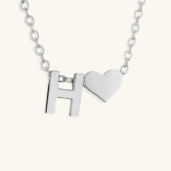 Gold-Plated Initial Heart Pendant Necklace
