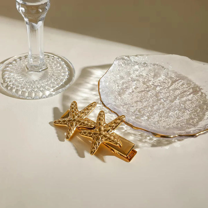 Gold-Plated Starfish Hair Clip