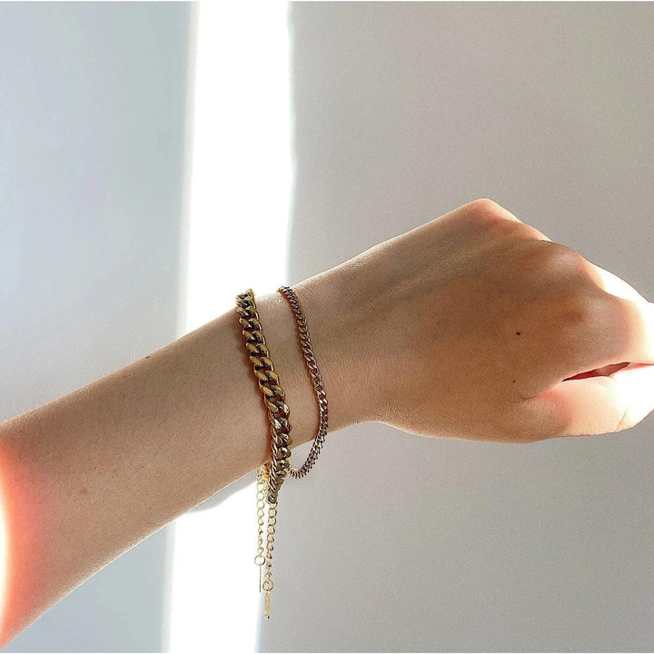 Gold-Plated Chain Bracelet with Stainless Steel for Women
