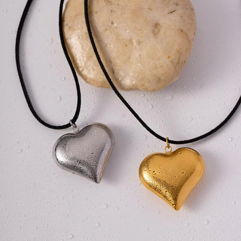 Gold-Plated Heart Pendant Necklace