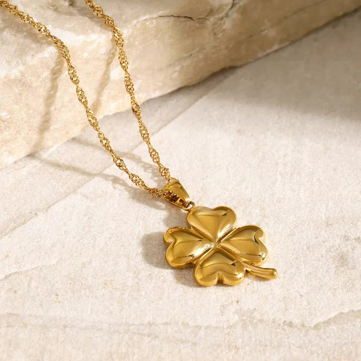 Gold-Plated Four-Leaf Clover Necklace