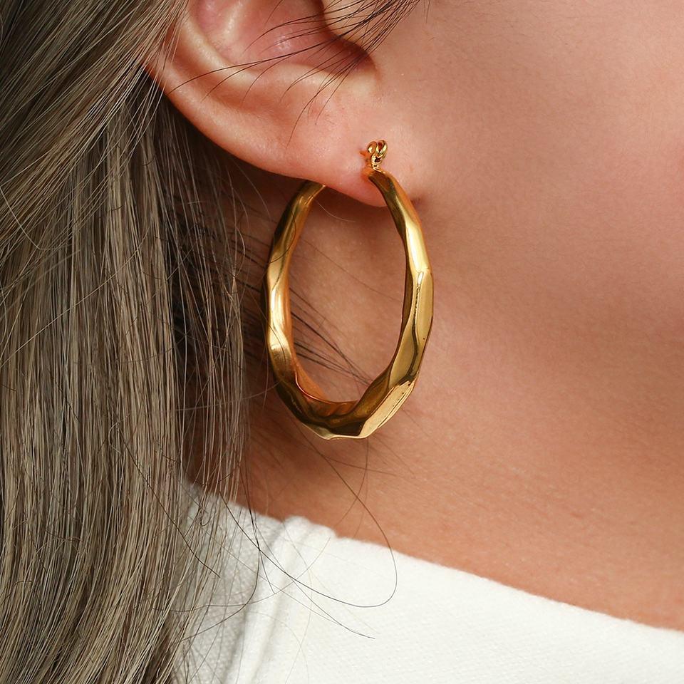 Gold-Plated Hoop Earrings For Women