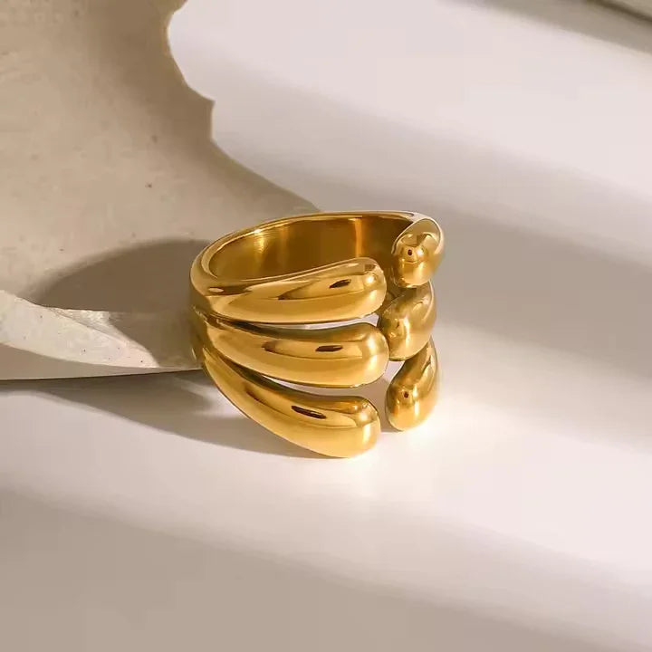 Gold-Plated Layered Statement Ring