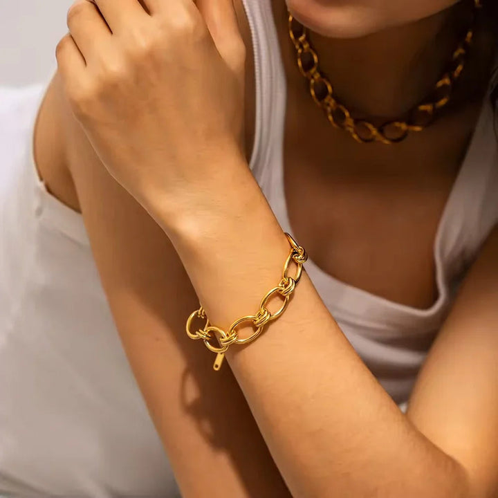 Gold-Plated Link Chain Bracelet