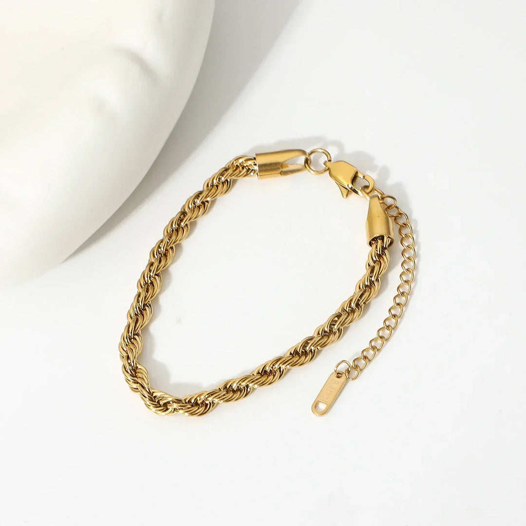 Gold-Plated Rope Chain Bracelet for Women