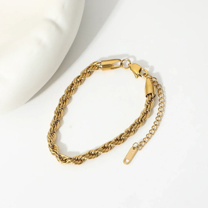 Gold-Plated Rope Chain Bracelet for Women