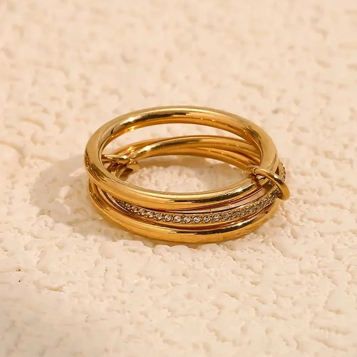 Gold-Plated CZ Stackable Ring Set