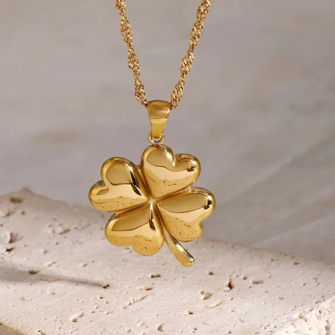 Gold-Plated Four-Leaf Clover Necklace