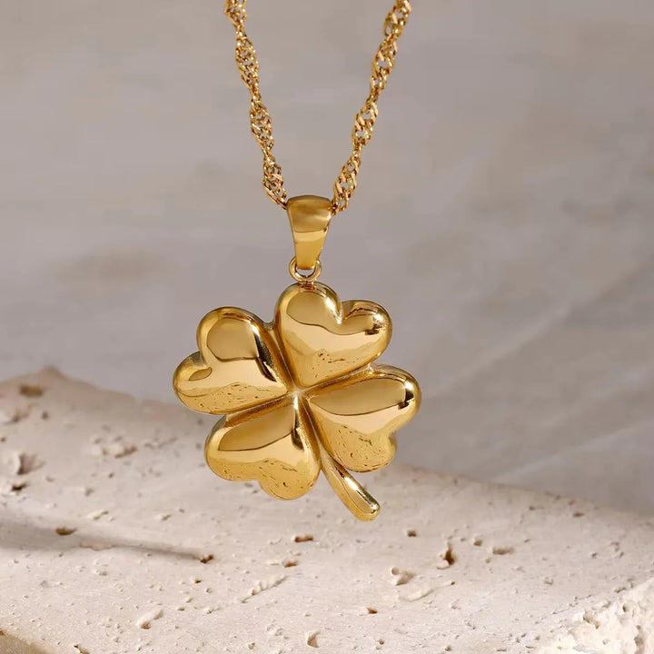 Gold-Plated Four-Leaf Clover Necklace
