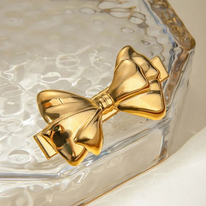 Gold-Plated Bow Hair Clip