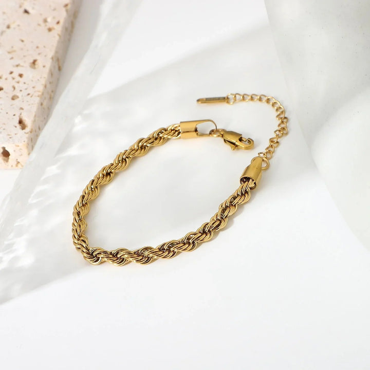 Gold-Plated Rope Chain Bracelet for Women