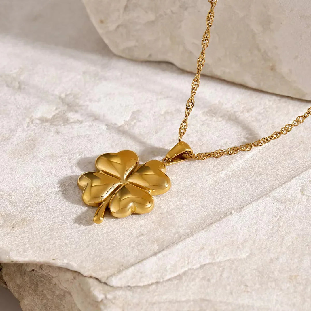 Gold-Plated Four-Leaf Clover Necklace