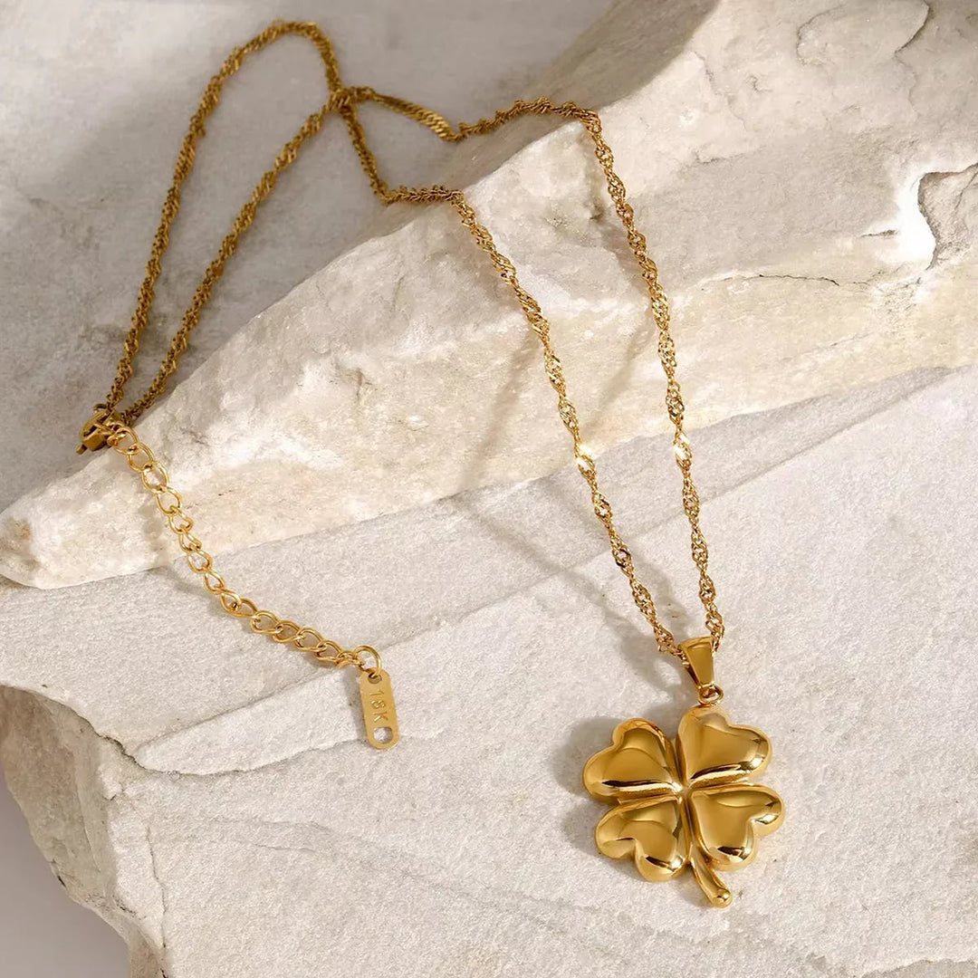 Gold-Plated Four-Leaf Clover Necklace