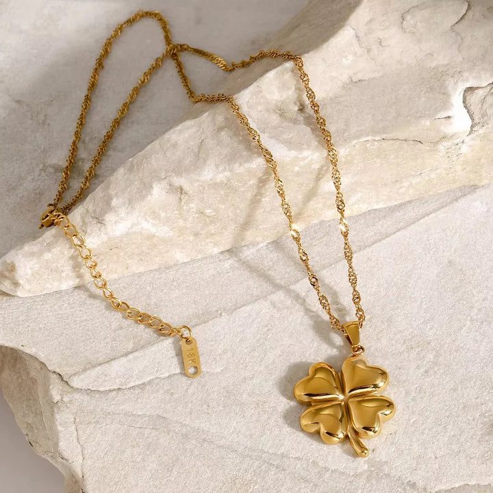 Gold-Plated Four-Leaf Clover Necklace