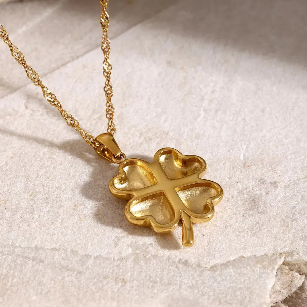 Gold-Plated Four-Leaf Clover Necklace