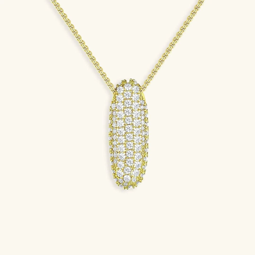 Gold-Plated Bubble Initial Diamond Necklace