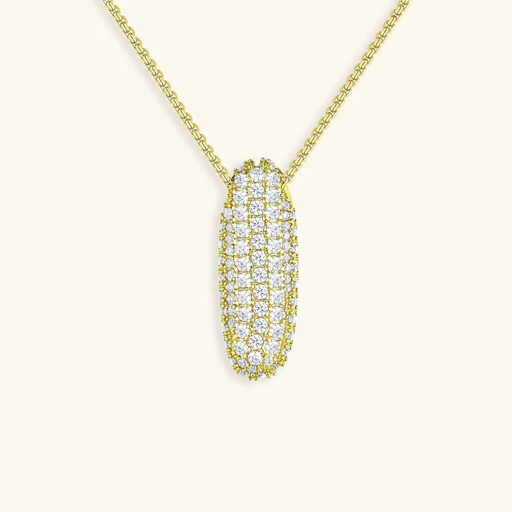 Gold-Plated Bubble Initial Diamond Necklace