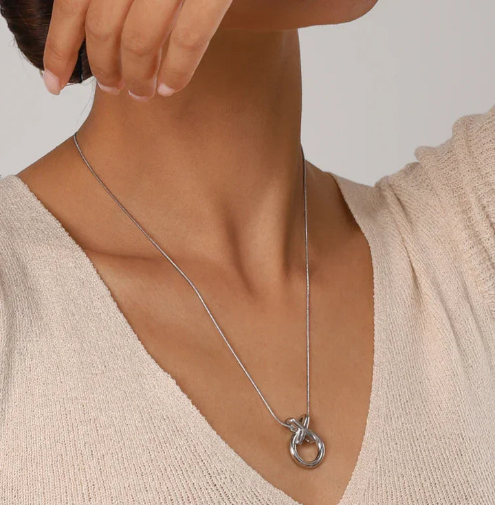 Gold-Plated Hoop Pendant Necklace