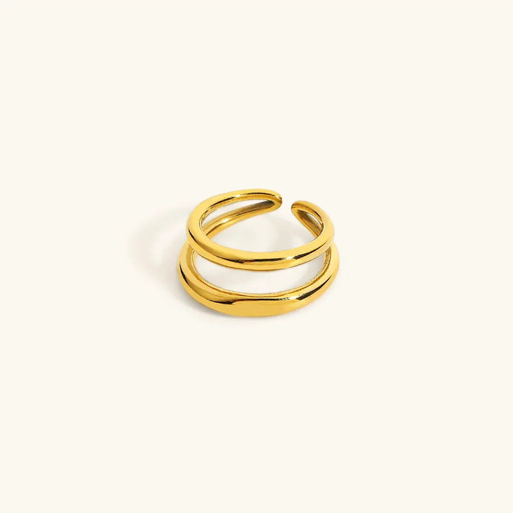 Gold-Plated Curved Open Ring for Women