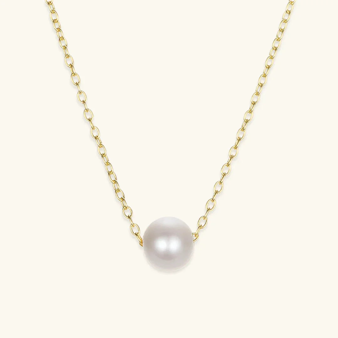 Gold-Tone Faux Pearl Pendant Chain Necklace