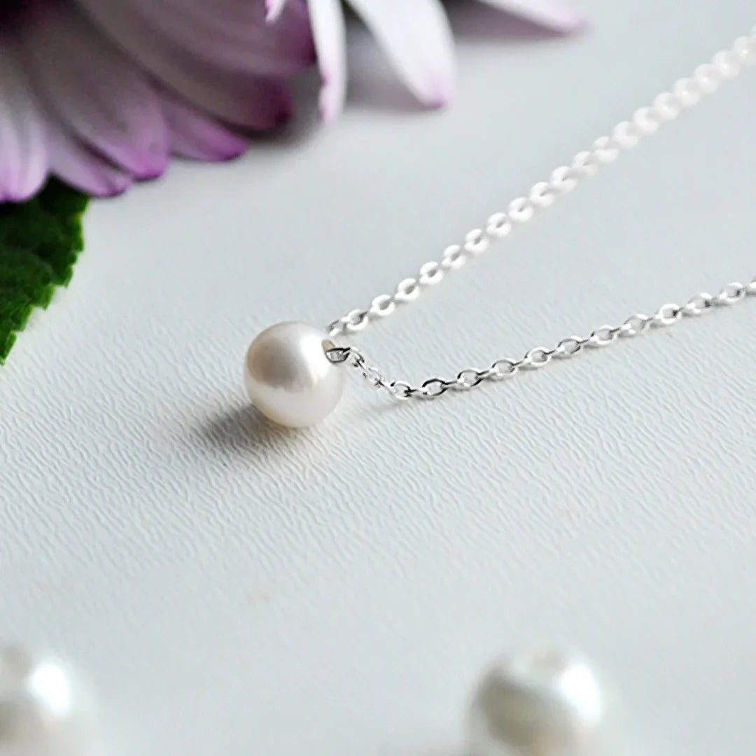 Gold-Tone Faux Pearl Pendant Chain Necklace