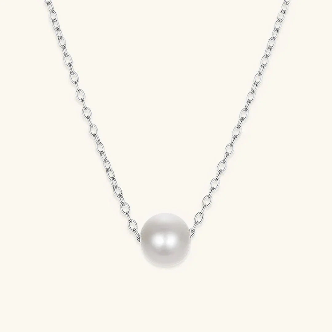 Gold-Tone Faux Pearl Pendant Chain Necklace