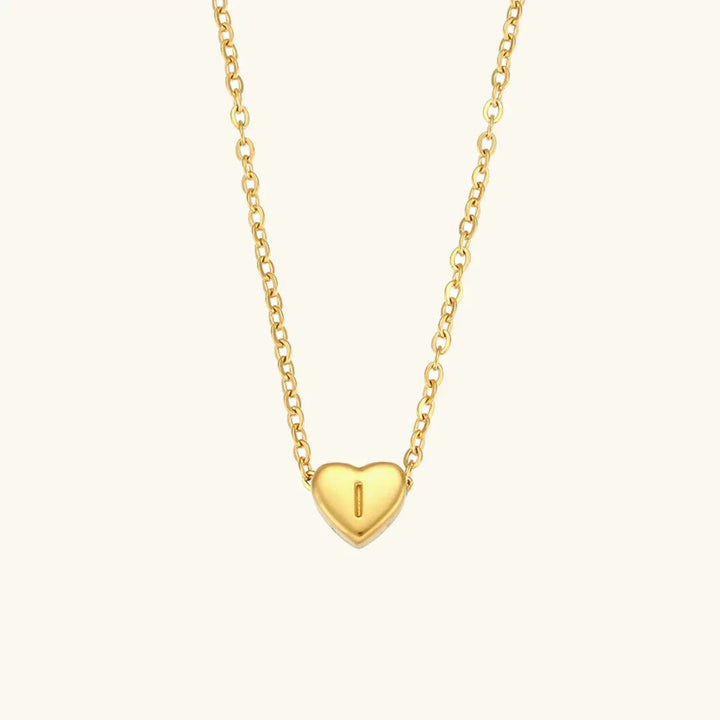 Gold-Plated Heart Initial Necklace