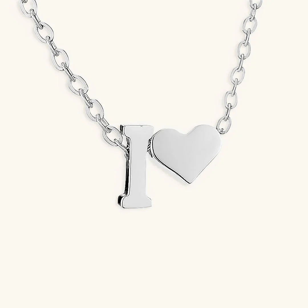 Gold-Plated Initial Heart Pendant Necklace