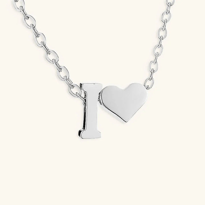 Gold-Plated Initial Heart Pendant Necklace