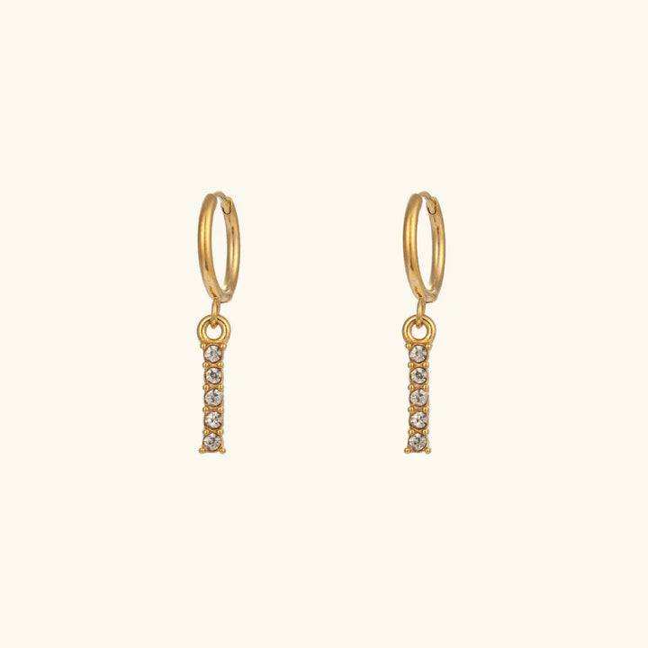 Gold-Plated Initial Letter Earrings with Diamond Simulants