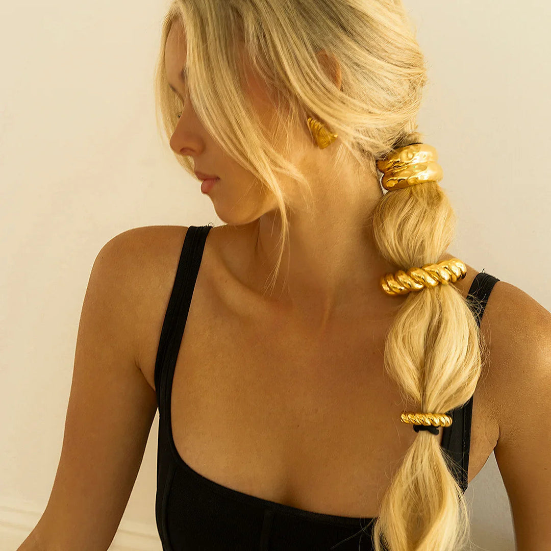 Gold-Plated Stainless Steel Double Arch Pony Cuff