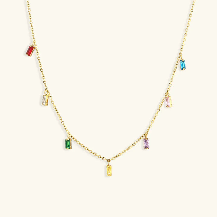 Gold-Plated Crystal Charm Necklace for Women