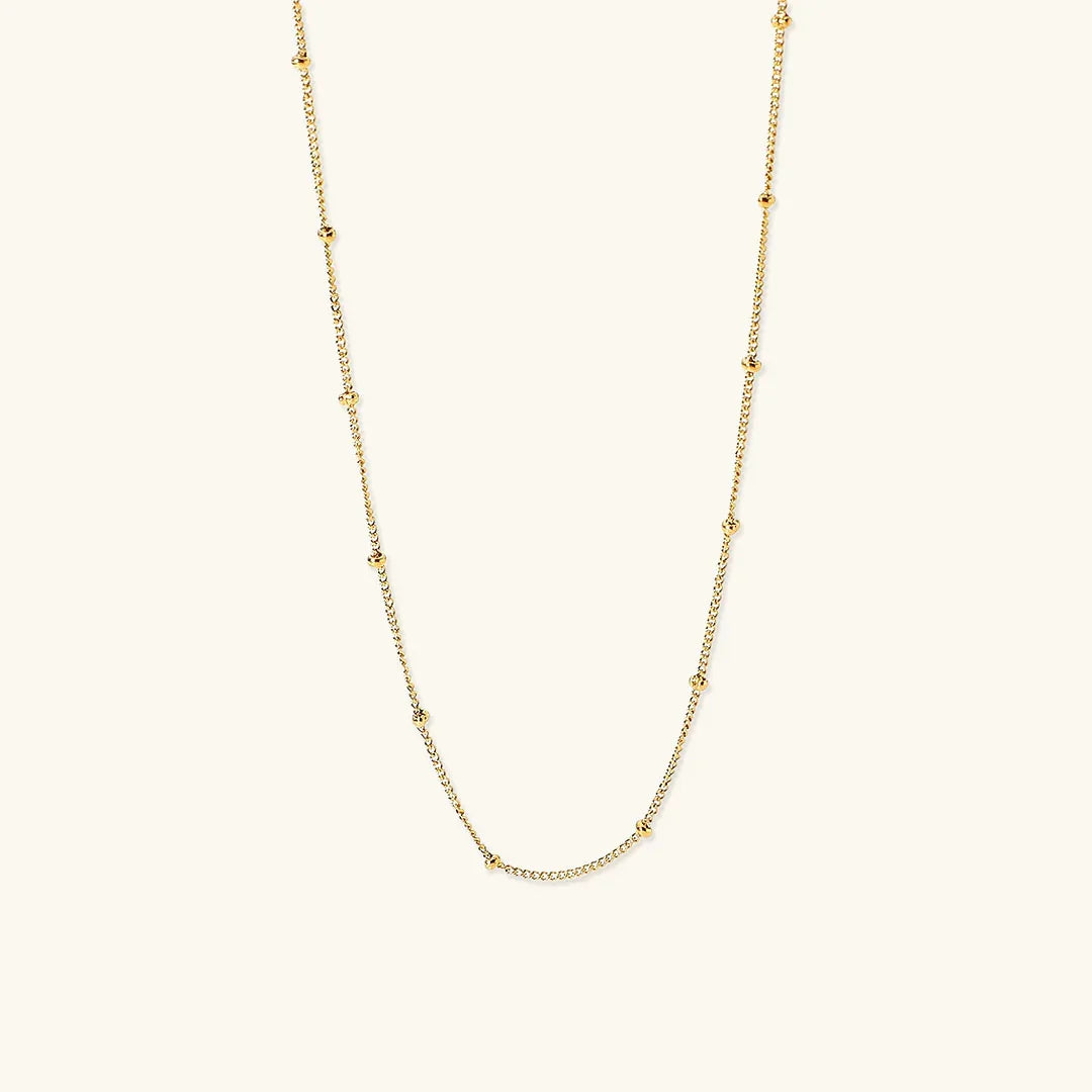 Gold-Plated Beaded Chain Necklace for Women