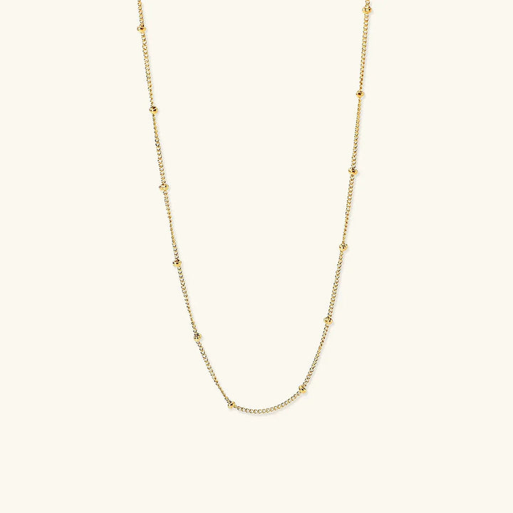 Gold-Plated Beaded Chain Necklace for Women