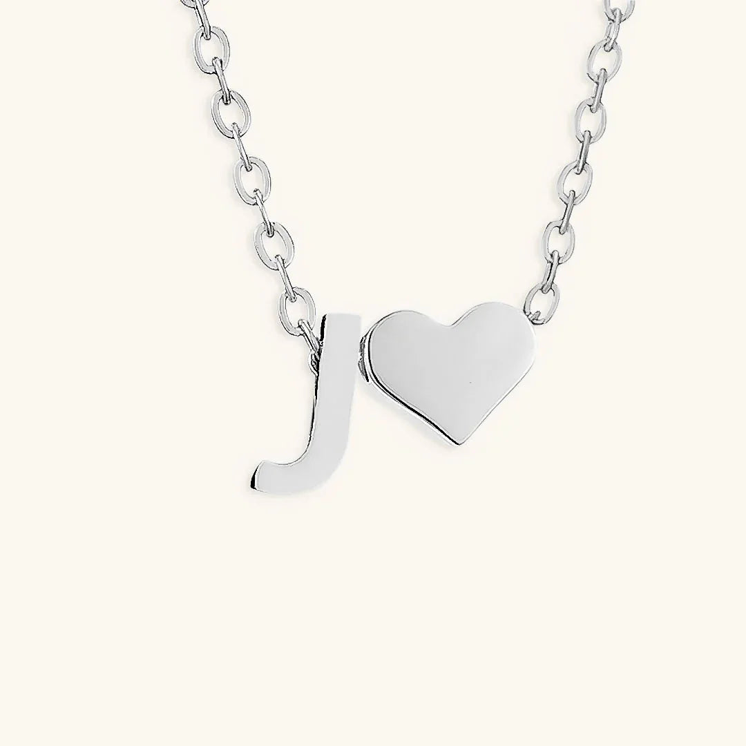Gold-Plated Initial Heart Pendant Necklace