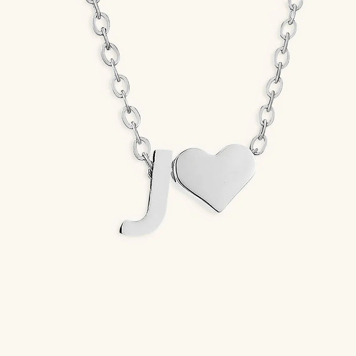 Gold-Plated Initial Heart Pendant Necklace