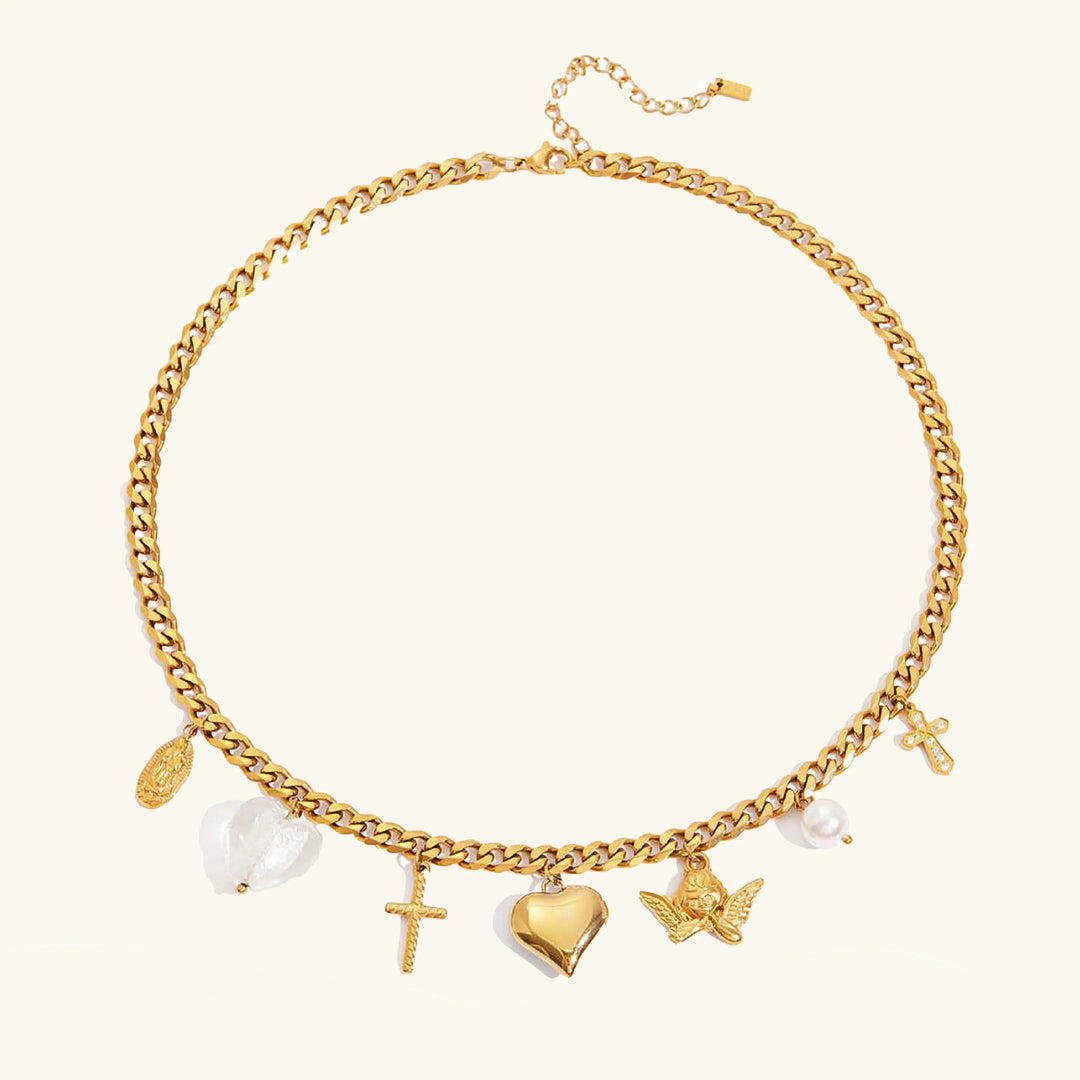 Gold Plated Faux Pearl Layered Necklace Set for Women