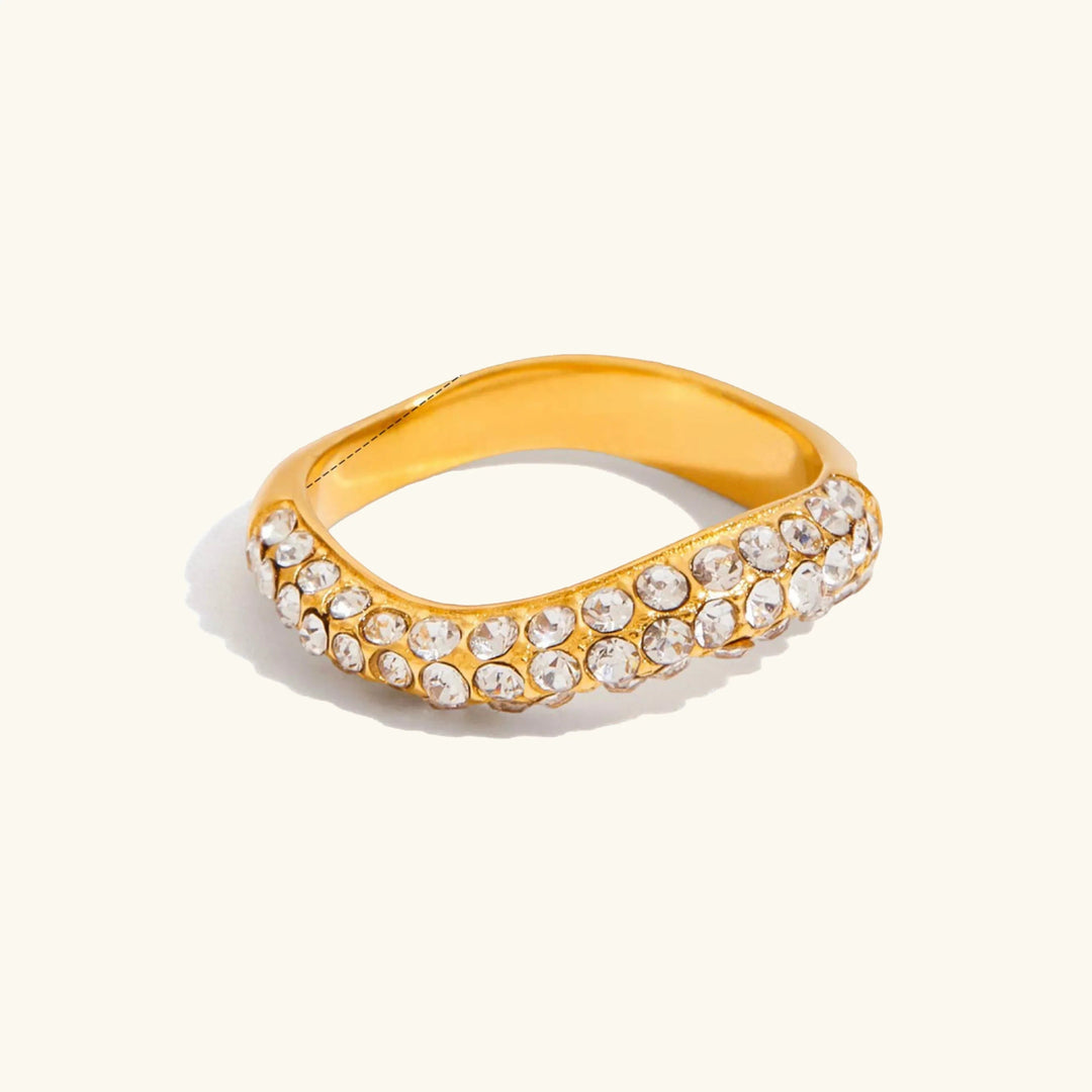 Gold Plated Cubic Zirconia Stackable Ring