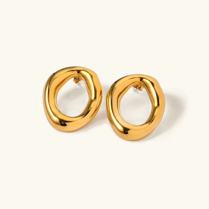 Gold-Plated Raquel Open Oval Earrings