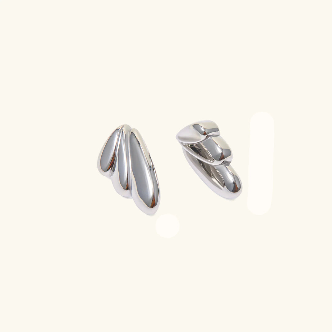 Gold-Plated Angel Wing Earrings with Divine Curves