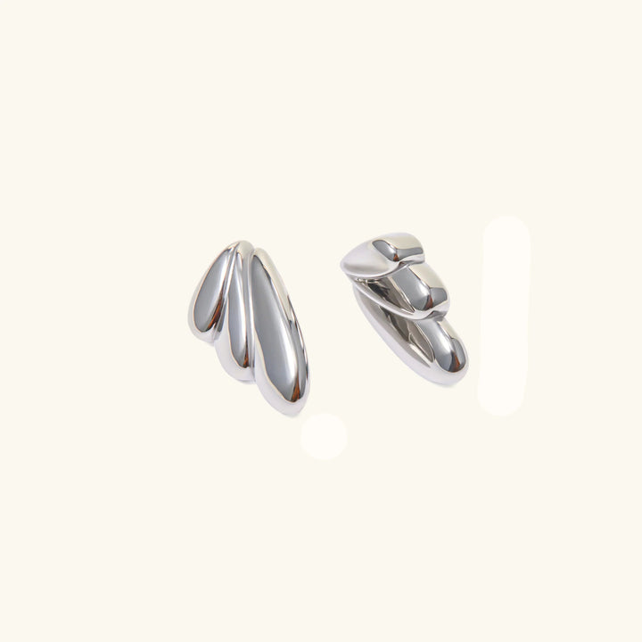 Gold-Plated Angel Wing Earrings with Divine Curves