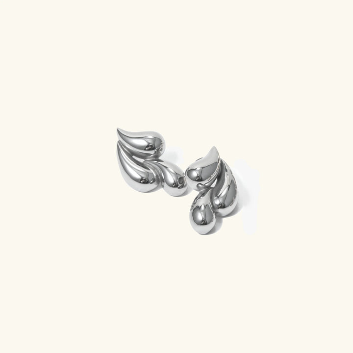 Gold-Plated Waterdrop Cluster Earrings with Modern look