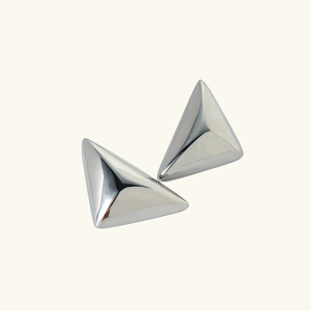 Gold-Plated Geometric Earrings with Polished Finish