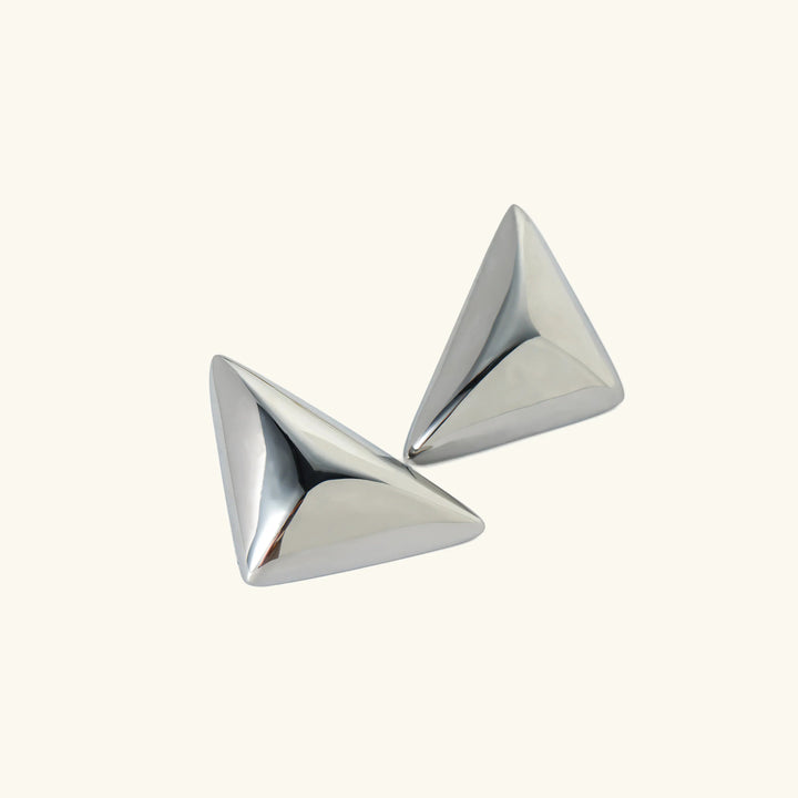 Gold-Plated Geometric Earrings with Polished Finish